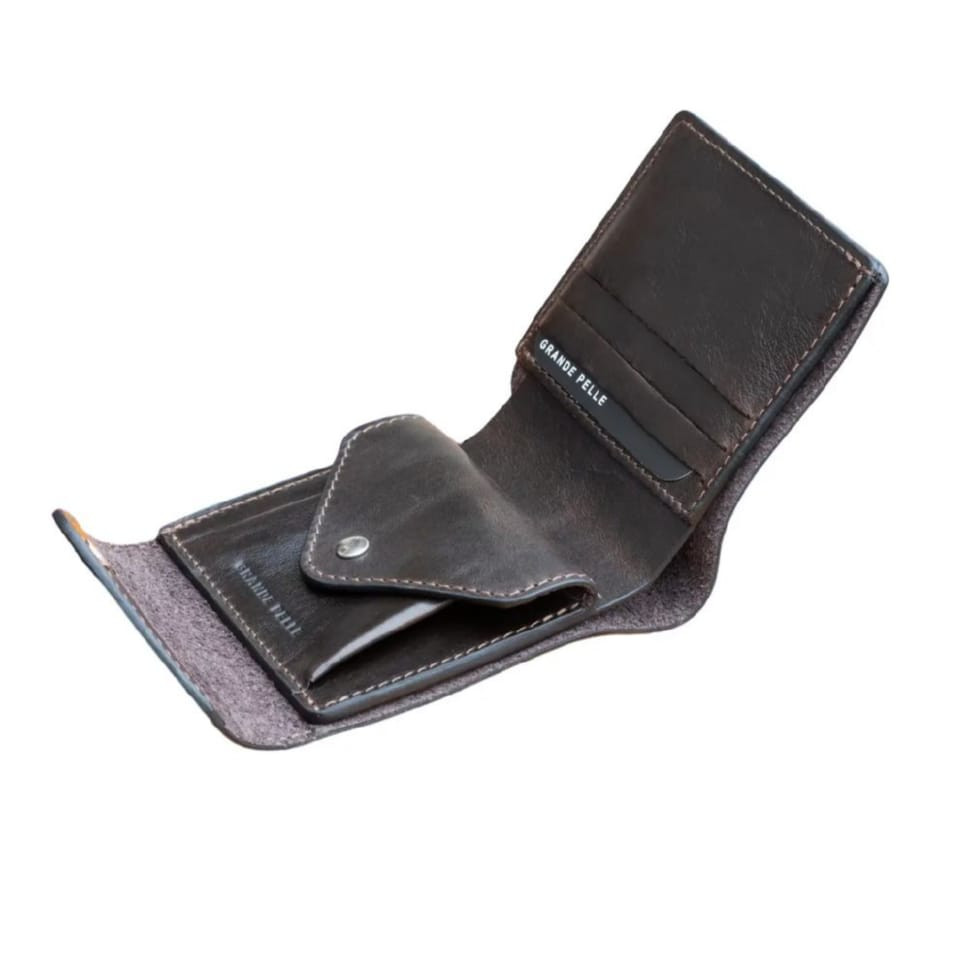 Чоловіче шкіряне портмоне коричневе Grande Pelle 546620 — 4