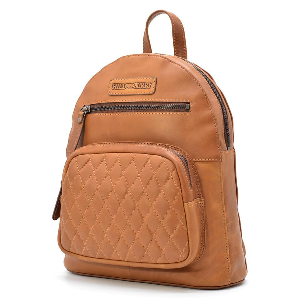 Жіночий шкіряний рюкзак HILL BURRY HB15148B стьобаний — 4