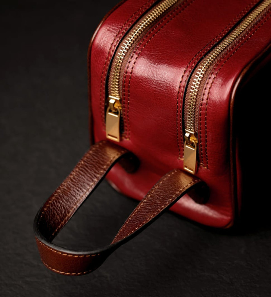 Жіноча шкіряна косметичка Dopp Kit - All the Kings Men - червоний колір - Time Resistance 5231901W — 3