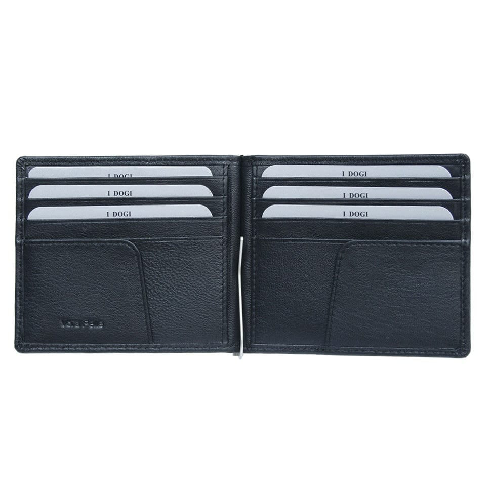 Затискач для купюр шкіряний Cortina 5000 nero чорний — 2