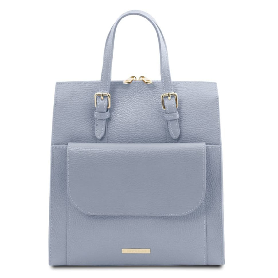 Жіночий шкіряний рюкзак - сумка Італія Tuscany TL142211 (світло-голубой)