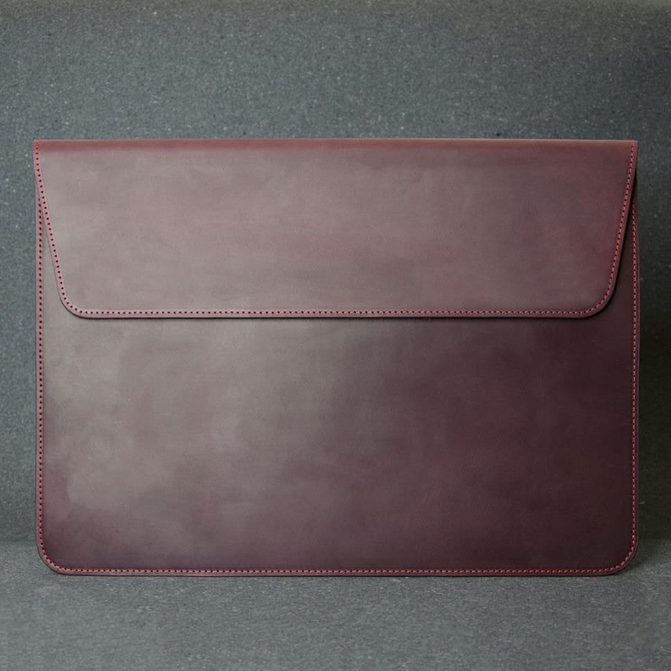 Шкіряний чохол для MacBook 13', шкіра Crazy Horse , бордо