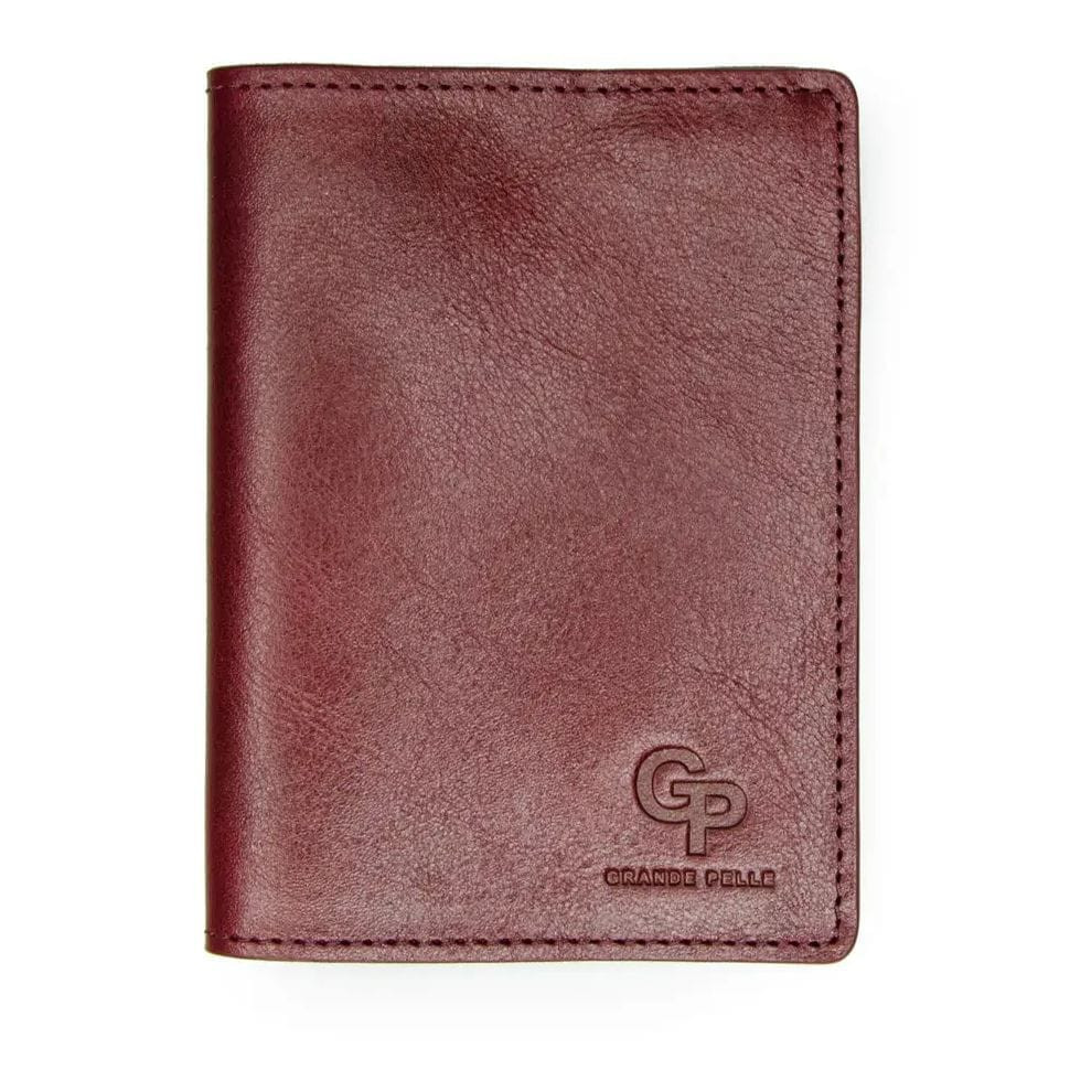 Кожаная обложка на паспорт Grande Pelle 252661 бордовая — 4