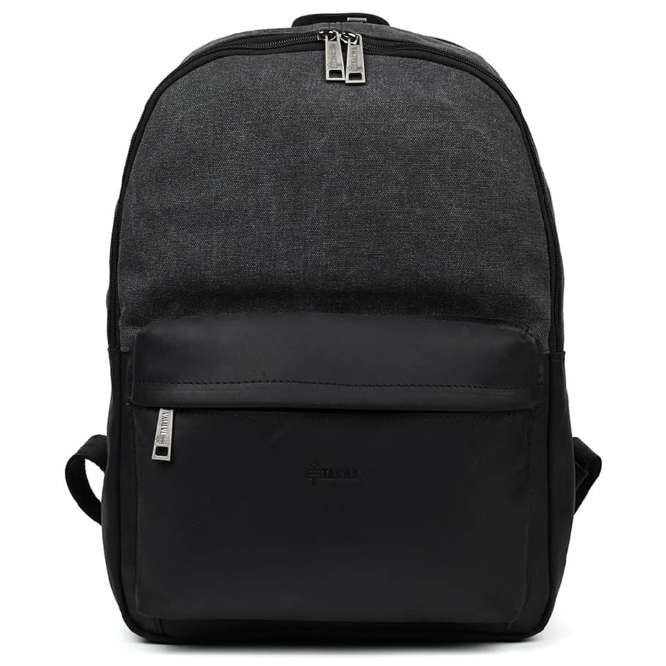 Рюкзак из кінської шкіри и канваса сірий TARWA RAG-7273-3md — 3