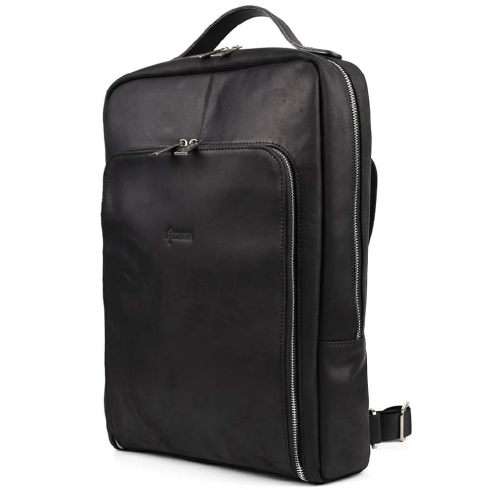Шкіряний рюкзак для ноутбука 15" дюймов RA-1240-4lx в чорному crazy horse