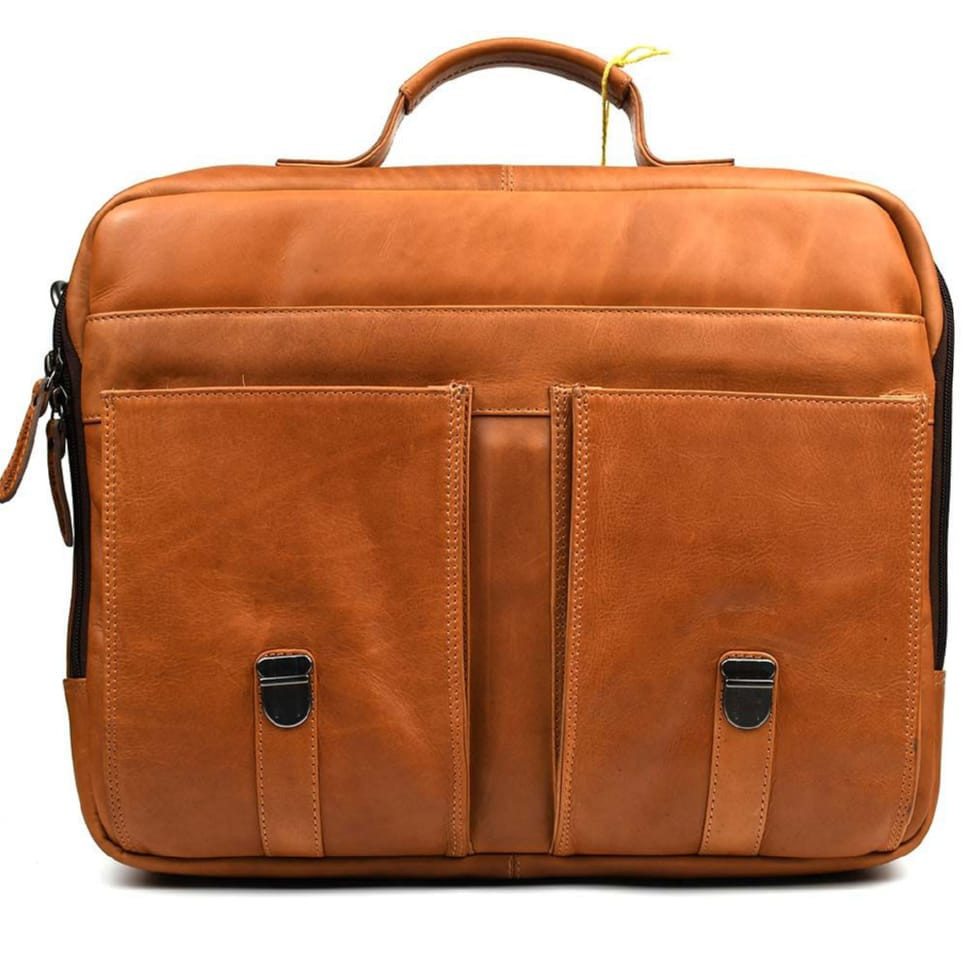 Велика шкіряна сумка для ноутбука 17 дюймов Hill&Burry HB3237B — 4