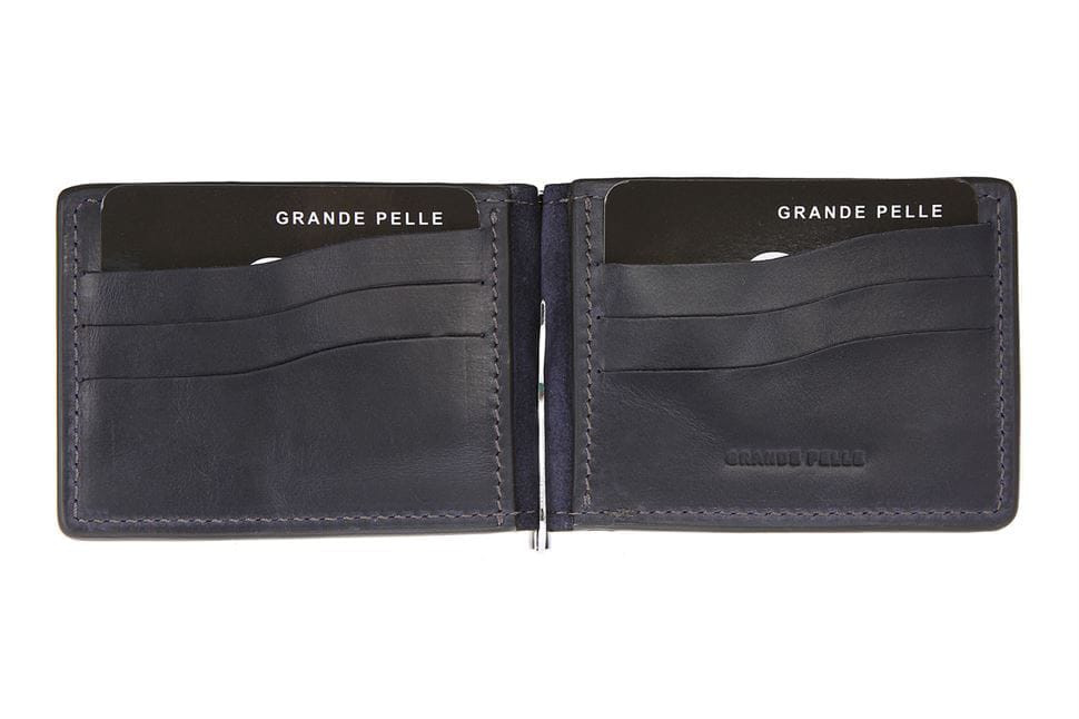 Затискач для купюр Grande Pelle 105670 ONDA, синій — 2