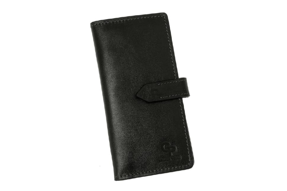 Длинное портмоне Grande Pelle 524610 глянцевая шкіра чорний — 3