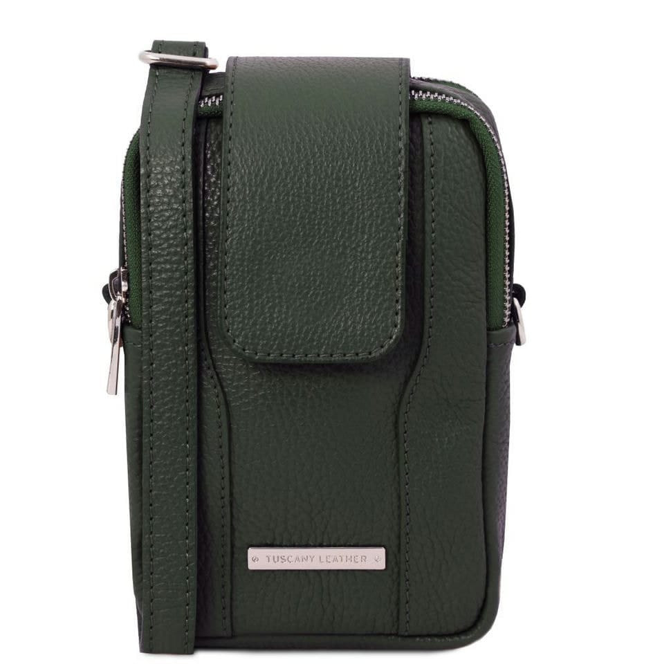 Ексклюзивна мягкая шкіряна сумка-чохол, панч для телефона TL141698 Tuscany (Forest Green)