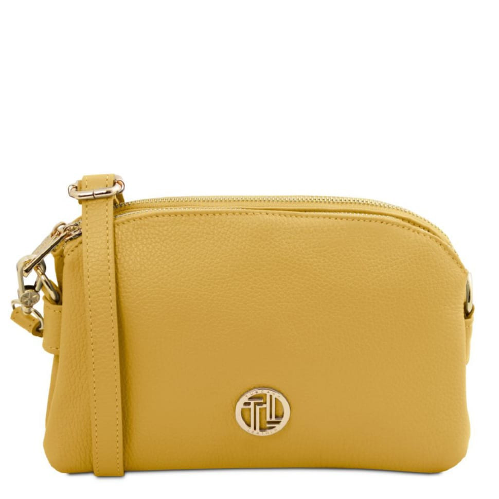 Жіноча шкіряна сумка через плече Tuscany Lily TL142375 (Pastel yellow)