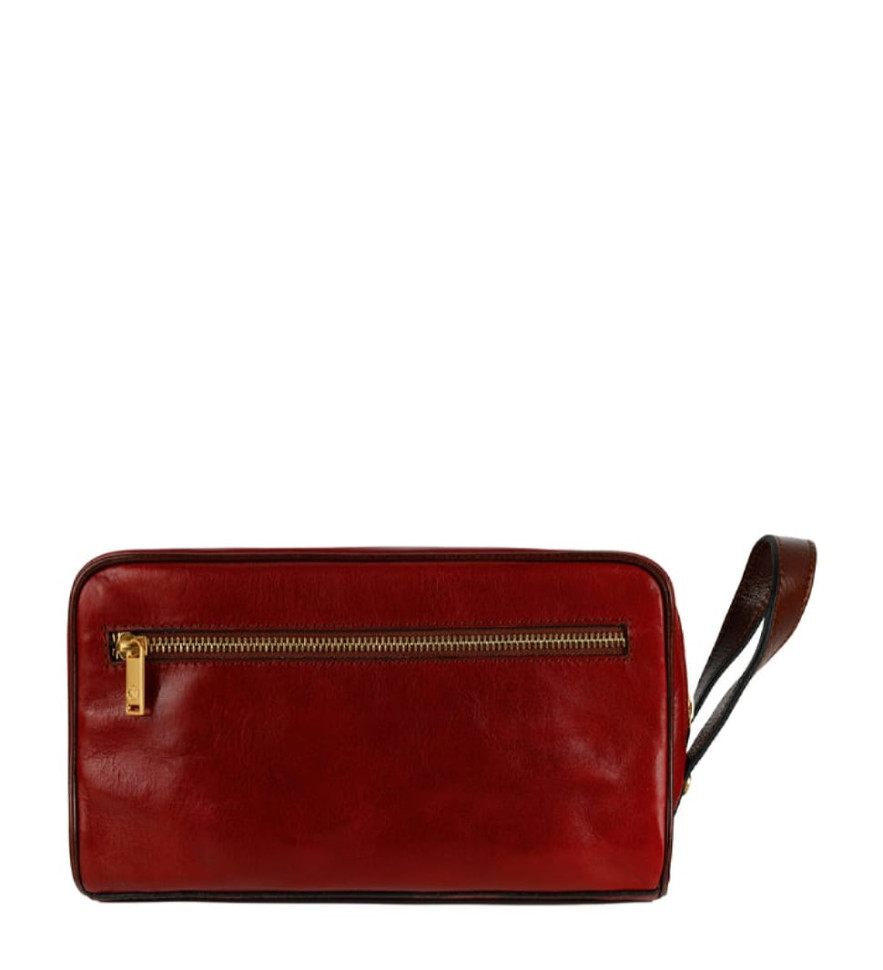 Жіноча шкіряна косметичка Dopp Kit - All the Kings Men - червоний колір - Time Resistance 5231901W — 4