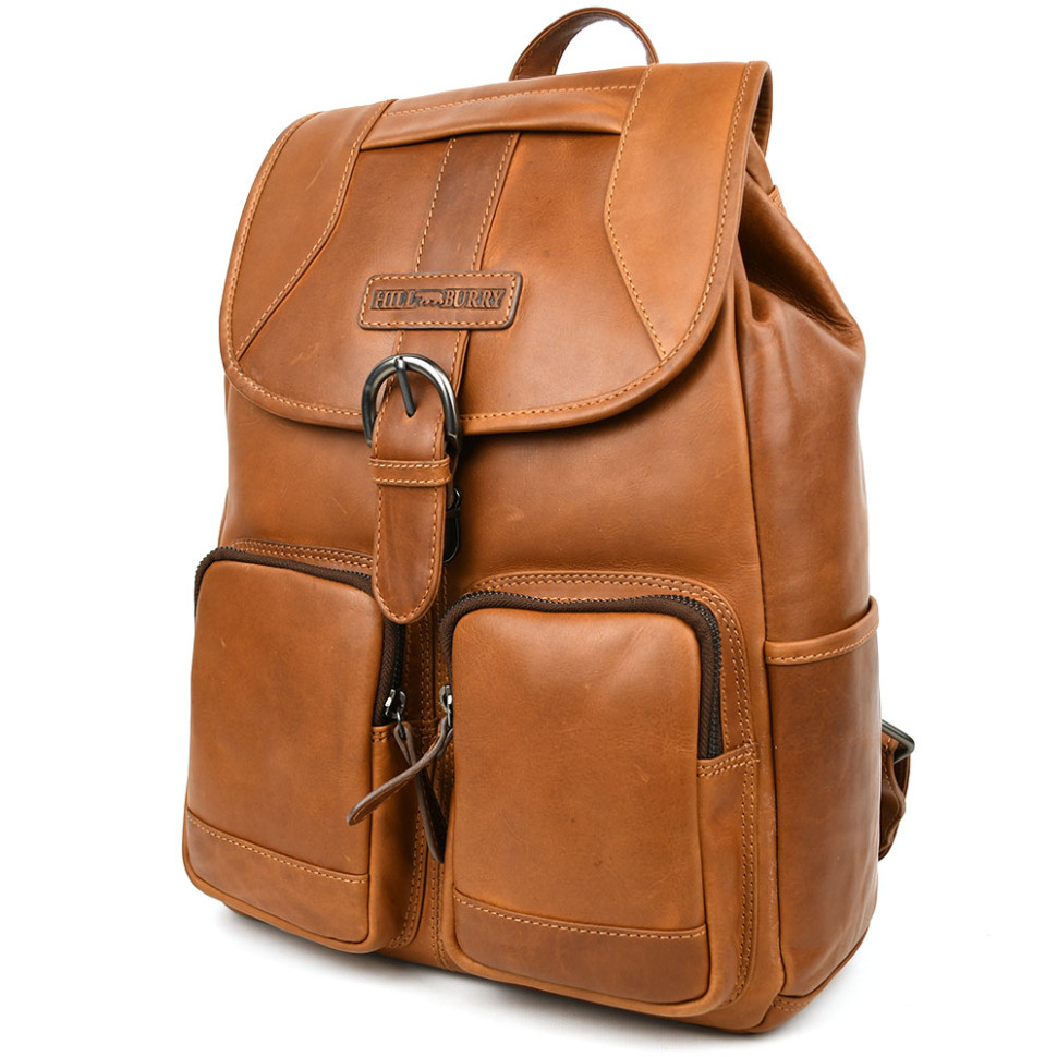 Міський шкіряний рюкзак HILL BURRY HB4066B рудий — 3