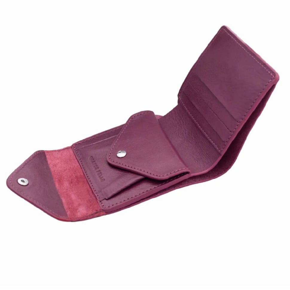 Чоловіче шкіряне портмоне бордовое Grande Pelle 546661 — 3