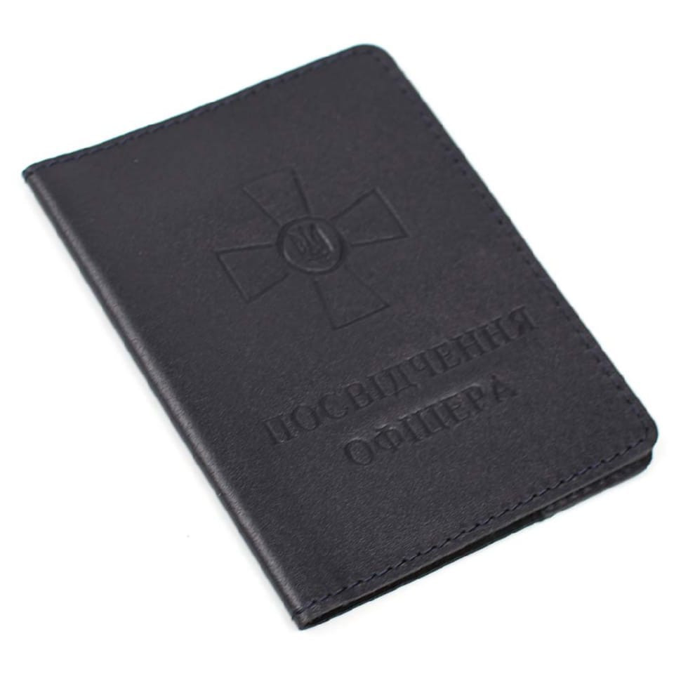 Кожаная обложка для удостоверения офицера Limary Lim-3992GK синия — 2