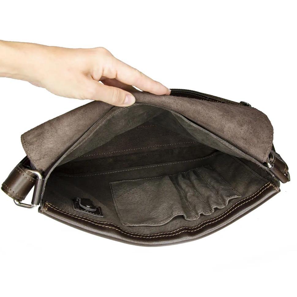 Чоловіча сумка мессенджер через плече с клапаном Grande Pelle 753620 — 2
