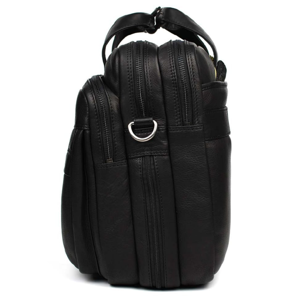 Велика шкіряна сумка для ноутбука 17 дюймов Hill Burry HB4075A чорна — 4