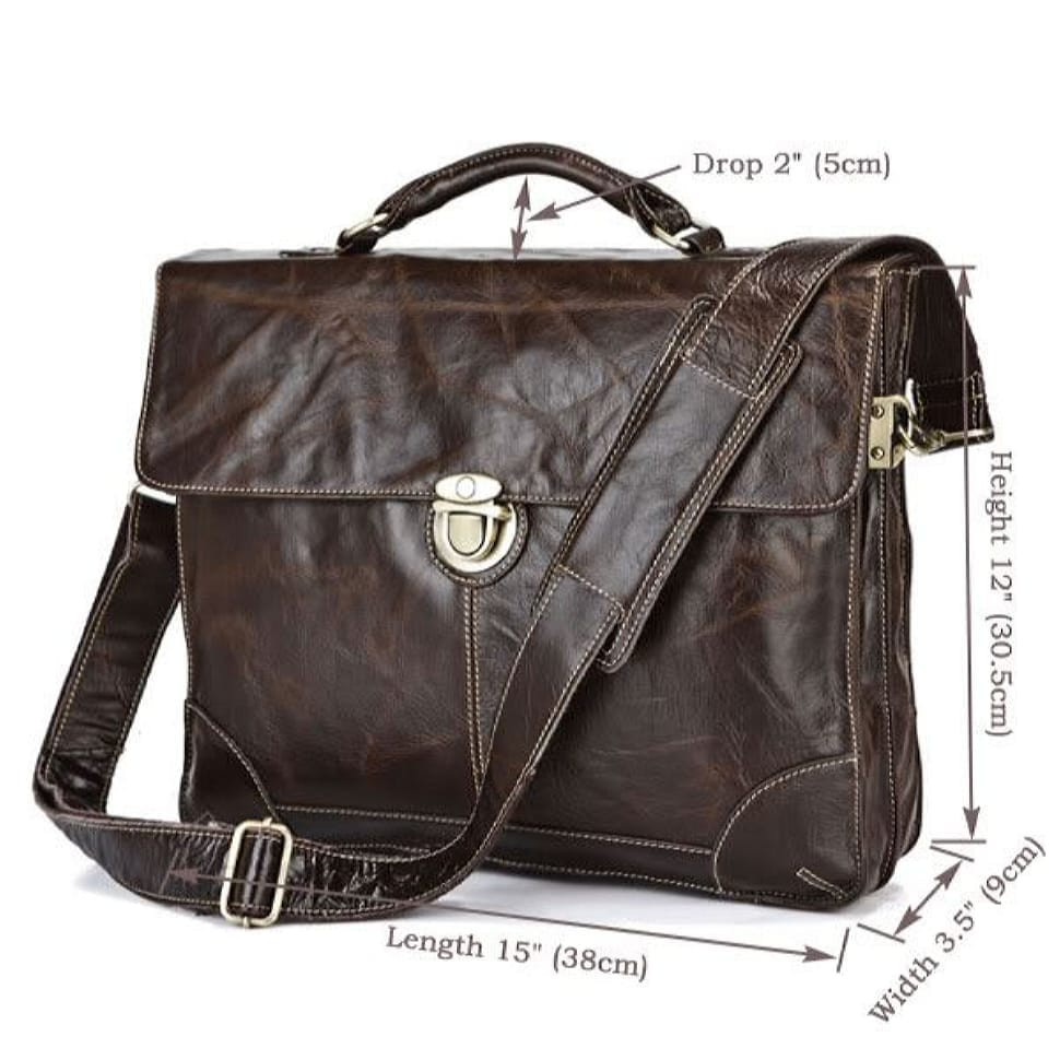 Шкіряний портфель чоловічий, бриф, slim-дизайн 7091Q John McDee — 4