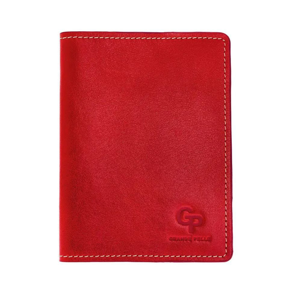 Шкіряна обкладинка на паспорт Grande Pelle 252660 червона — 4