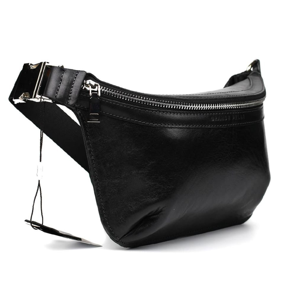 Шкіряна поясна сумка Grande Pelle 743610 чорна — 4