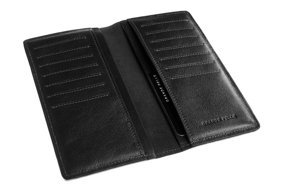 Портмоне чоловіче длинное візитниця, чорний Grande Pelle 522610 — 2