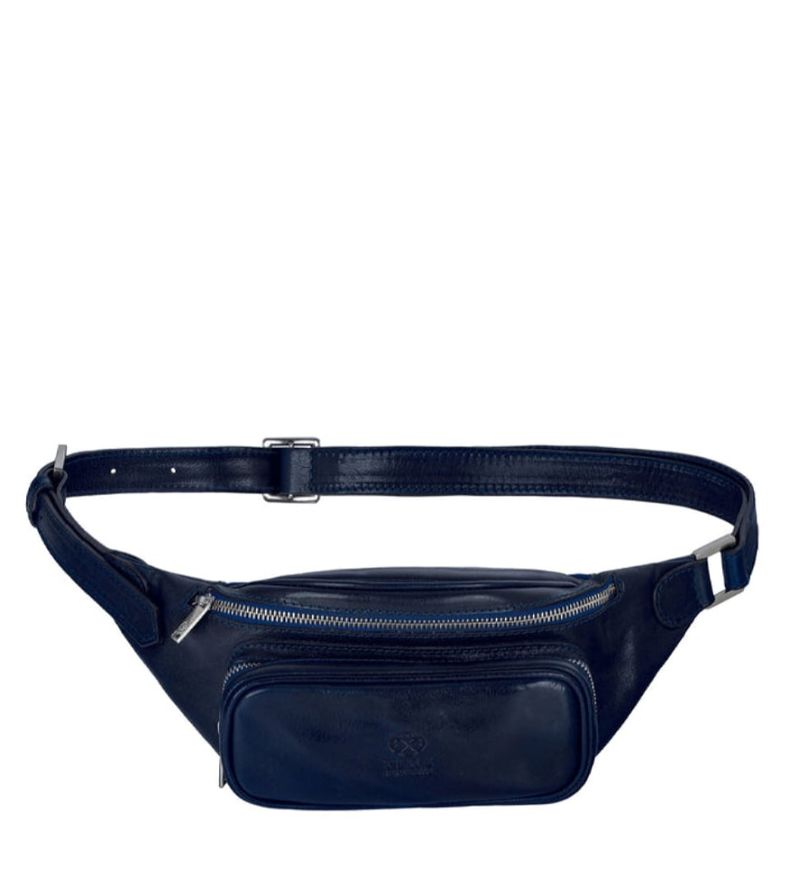 Жіноча шкіряна сумка-слинг Belly Bag - Independent People - синій колір - Time Resistance 5231801W — 2