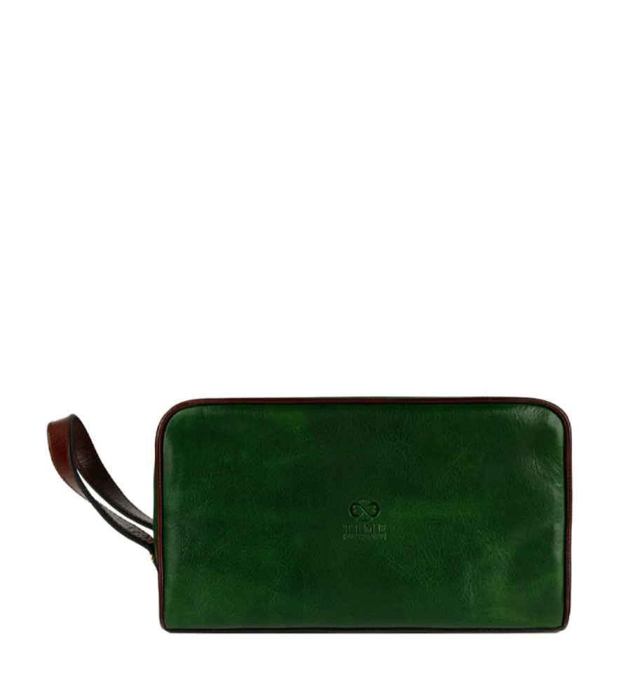 Жіноча шкіряна косметичка Dopp Kit - All the Kings Men - зелений колір - Time Resistance 5232101W