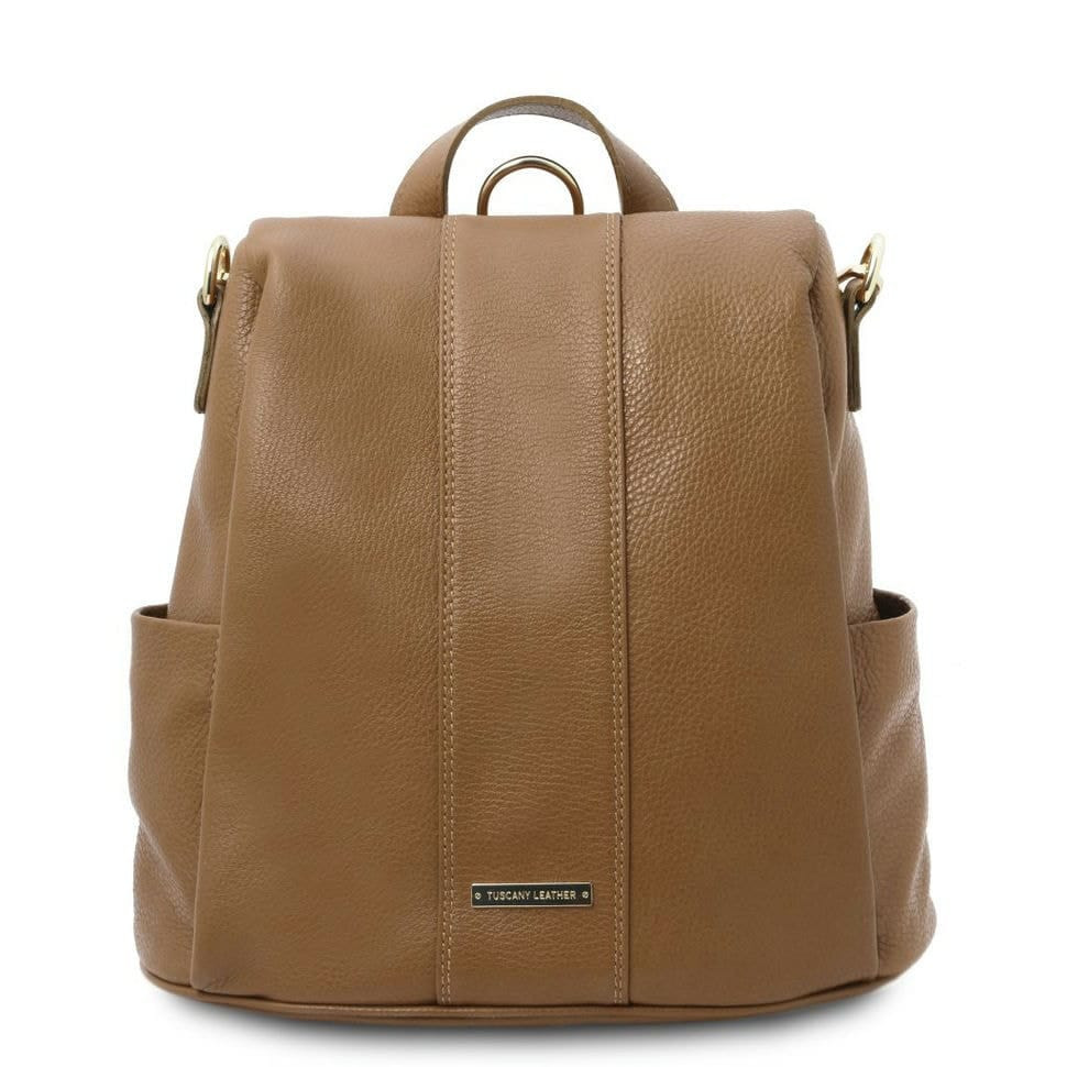 Жіночий рюкзак шкіряний мʼякий Tuscany TL142138 (Taupe)