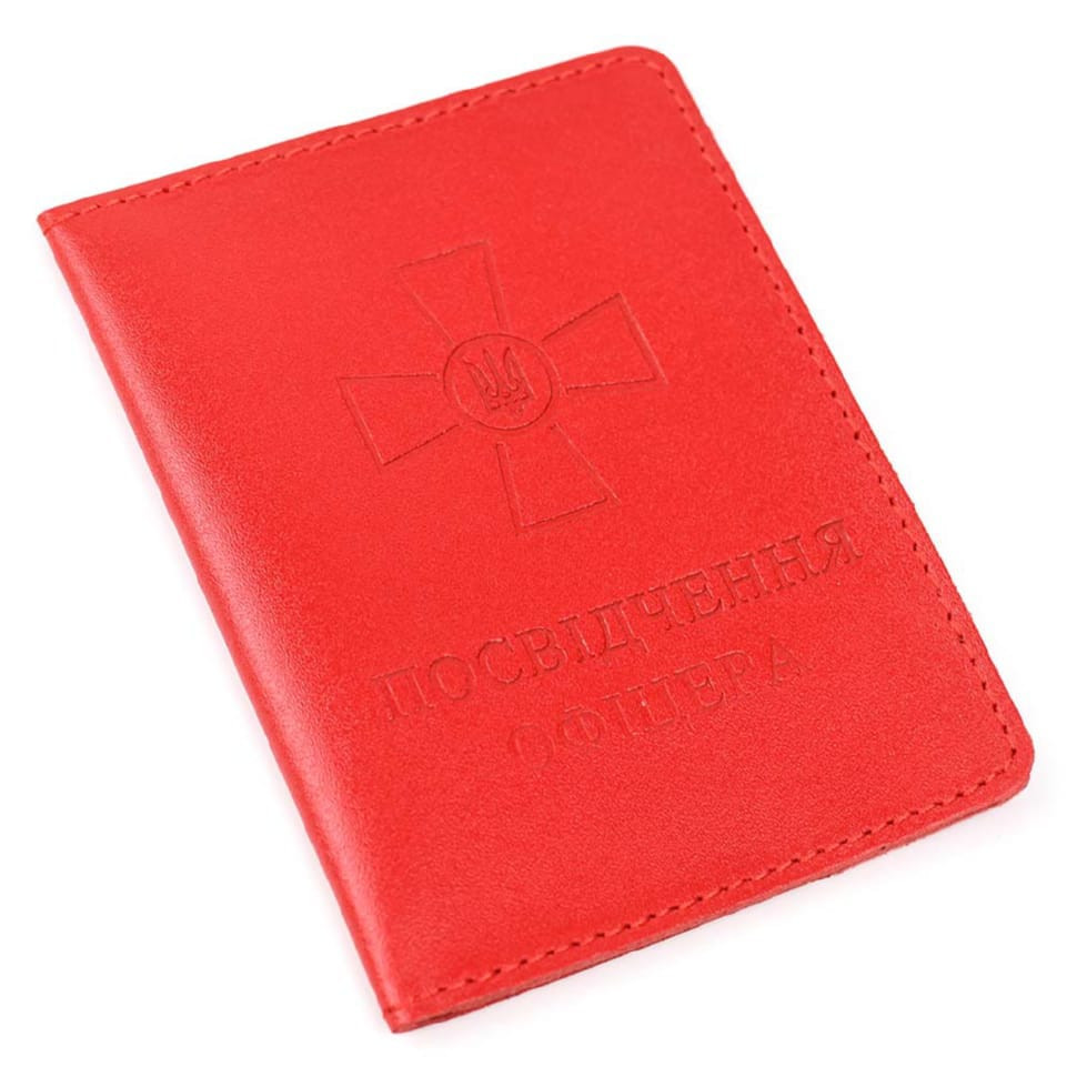 Шкіряна обкладинка для удостоверения офицера Limary Lim-3992GR червона — 3