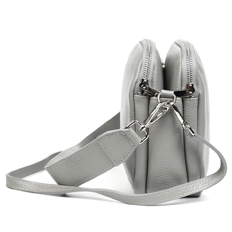 Шкіряна жіноча сумка Virginia Conti Italy - VC02807grey сірий — 3