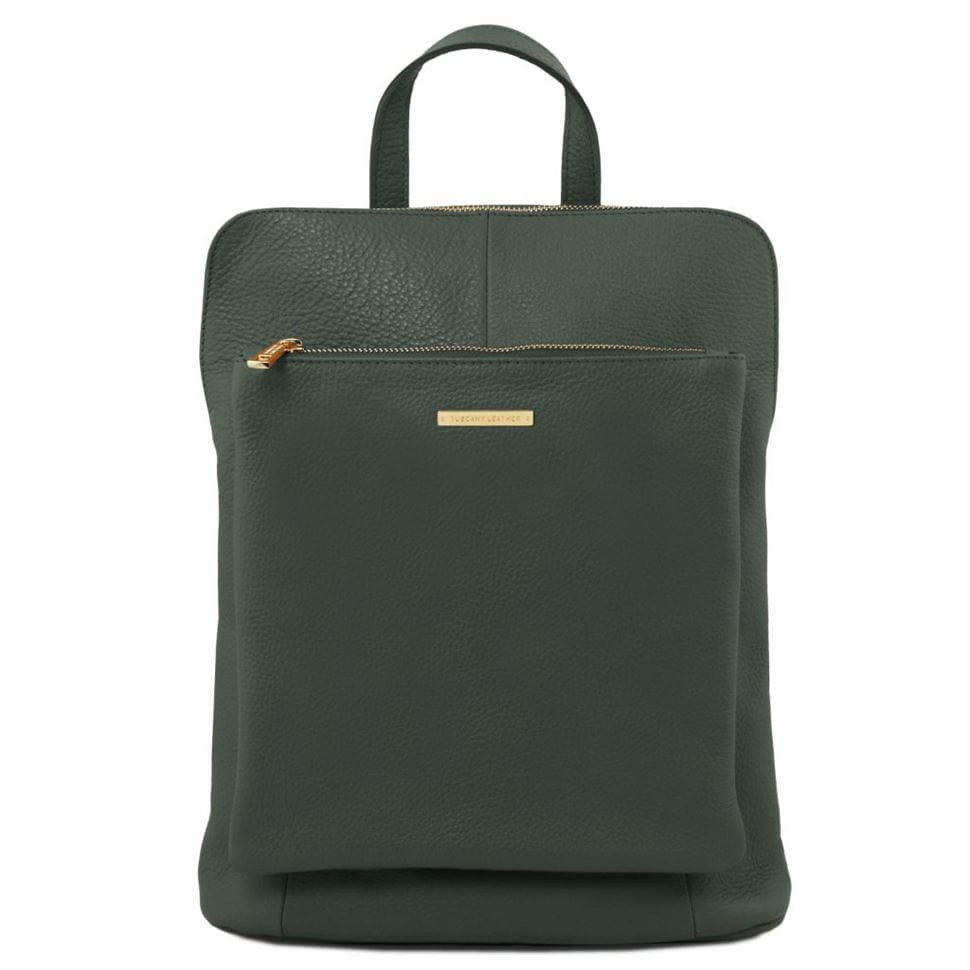 Рюкзак-сумка жіноча шкіряна (Італія) Tuscany TL141682 (Forest Green)