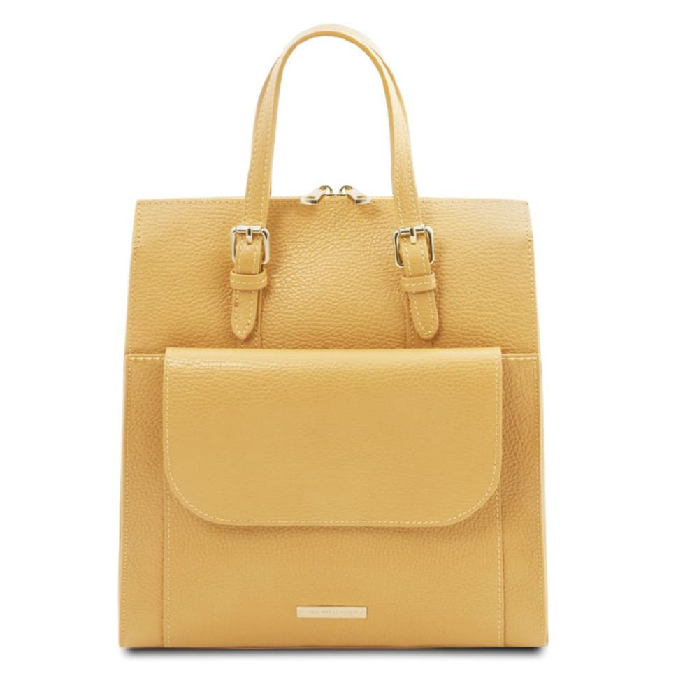 Жіночий шкіряний рюкзак - сумка Італія Tuscany TL142211 (Pastel yellow)