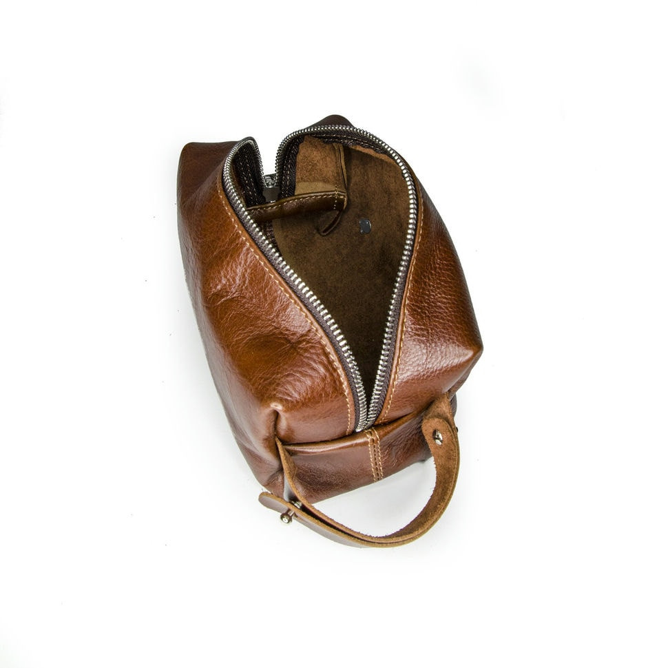 Чоловічий несессер косметичка Grande Pelle 803623 терракот — 2