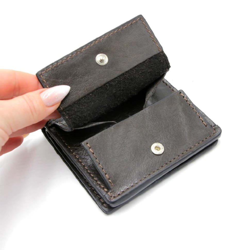 Чоловіче шкіряне портмоне коричневе Grande Pelle 538420 с монетницей — 4