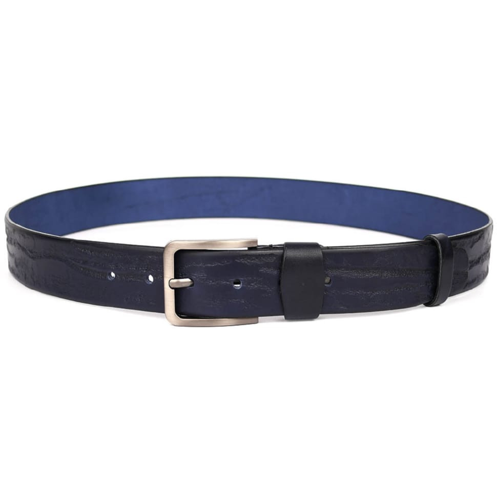 Ремінь шкіряний синій 40мм фактурний Limary sk400330 — 2