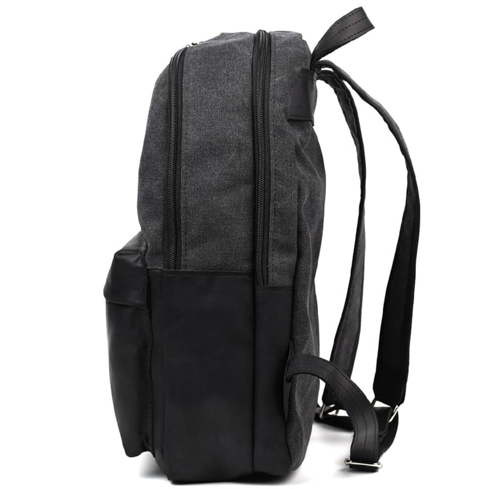 Рюкзак из кінської шкіри и канваса сірий TARWA RAG-7273-3md — 4