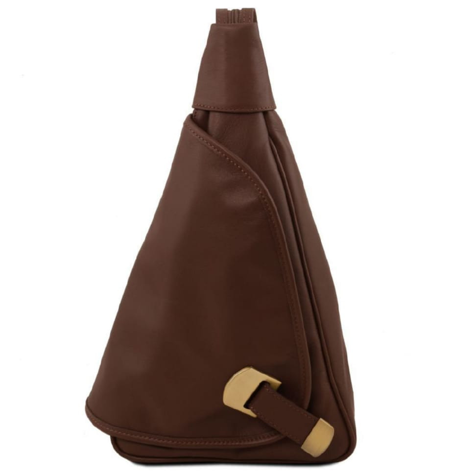 Шкіряний рюкзак на одне плече Tuscany Leather Hanoi TL140966 (Темно-коричневий) — 2