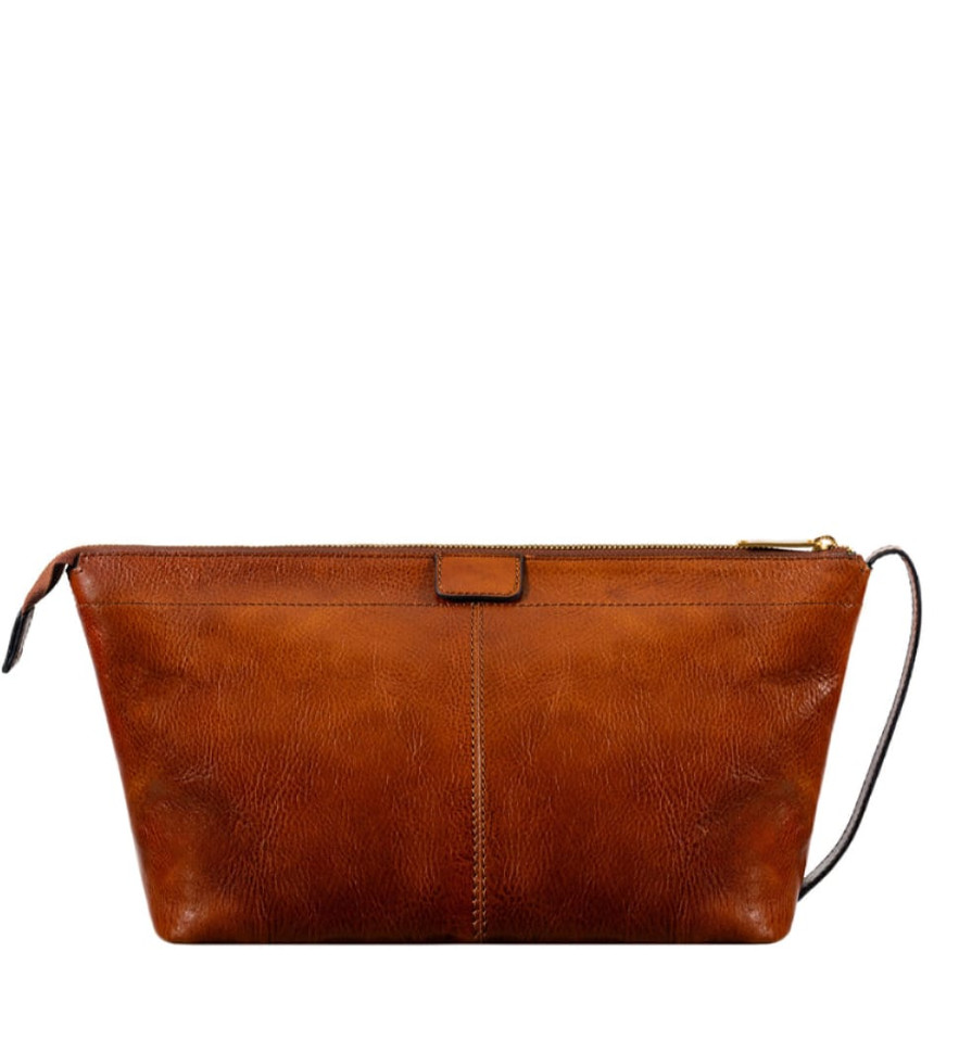 Жіноча шкіряна косметичка Dopp Kit - Ragtime - Коньячно-коричневий колір - Time Resistance 5244301W — 3