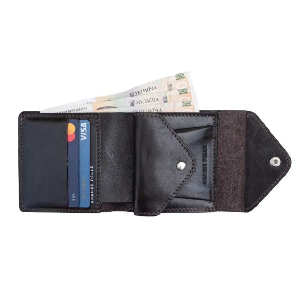 Чоловіче шкіряне портмоне коричневе Grande Pelle 546620 — 3