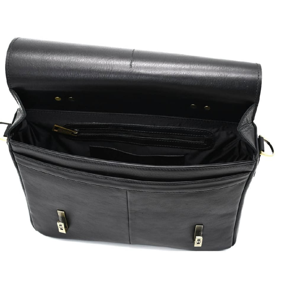Чоловічий шкіряний портфель с клапаном и замками TARWA GA-7108-4lx — 2