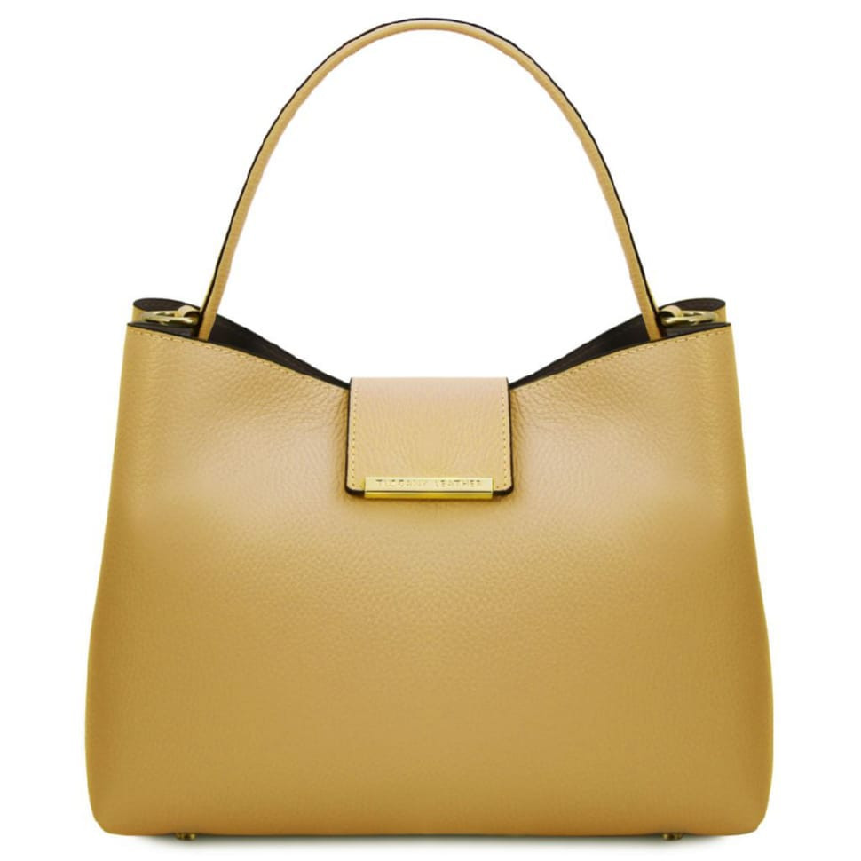 Шкіряна жіноча сумка Tuscany TL142356 (Pastel yellow)