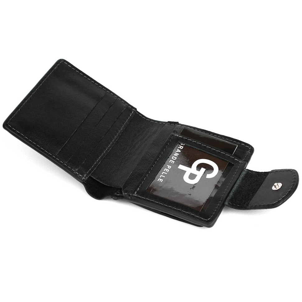 Портмоне с монетницей Grande Pelle 500610 чорне — 4