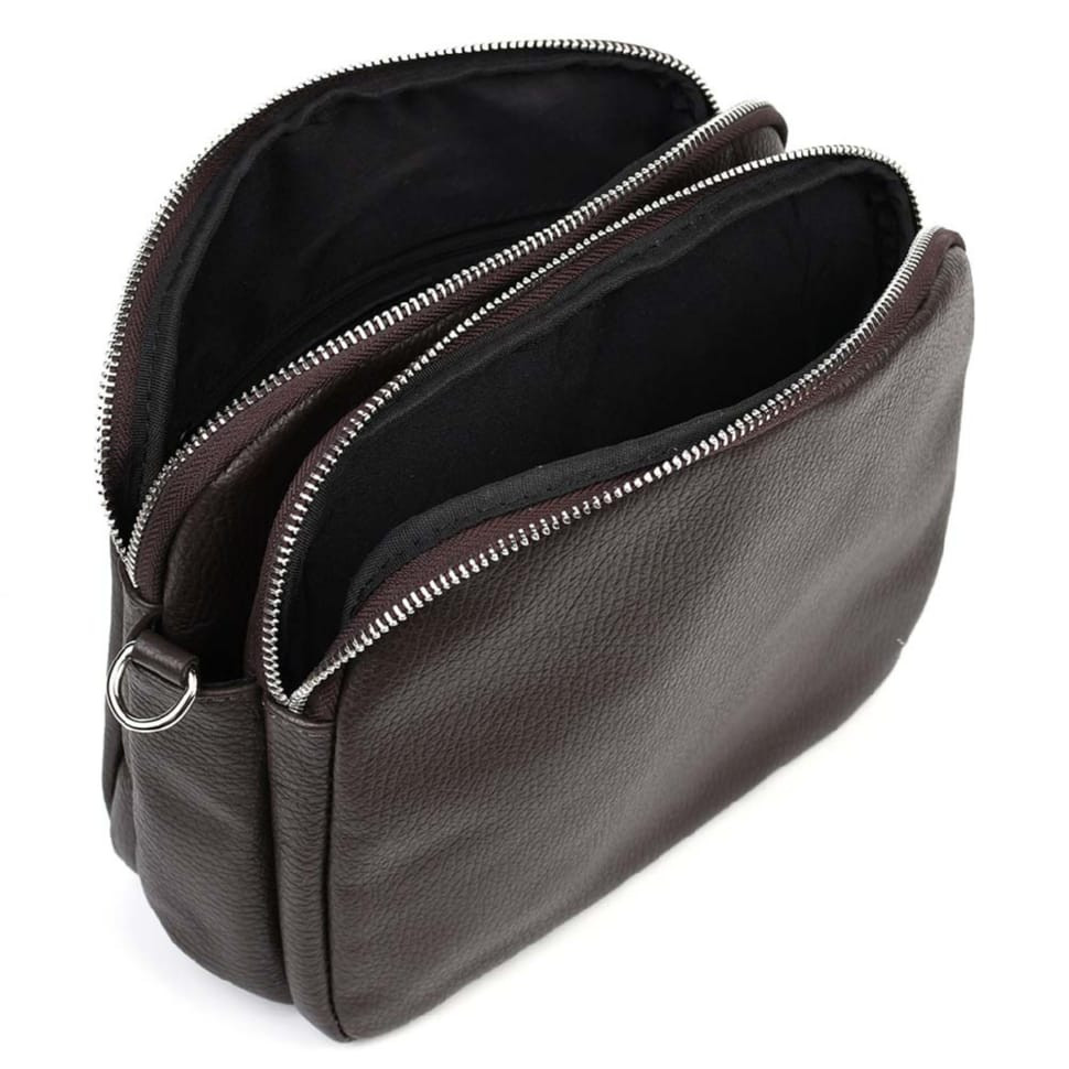 Шкіряна жіноча сумка Virginia Conti Italy - VC02807brown коричнева — 2
