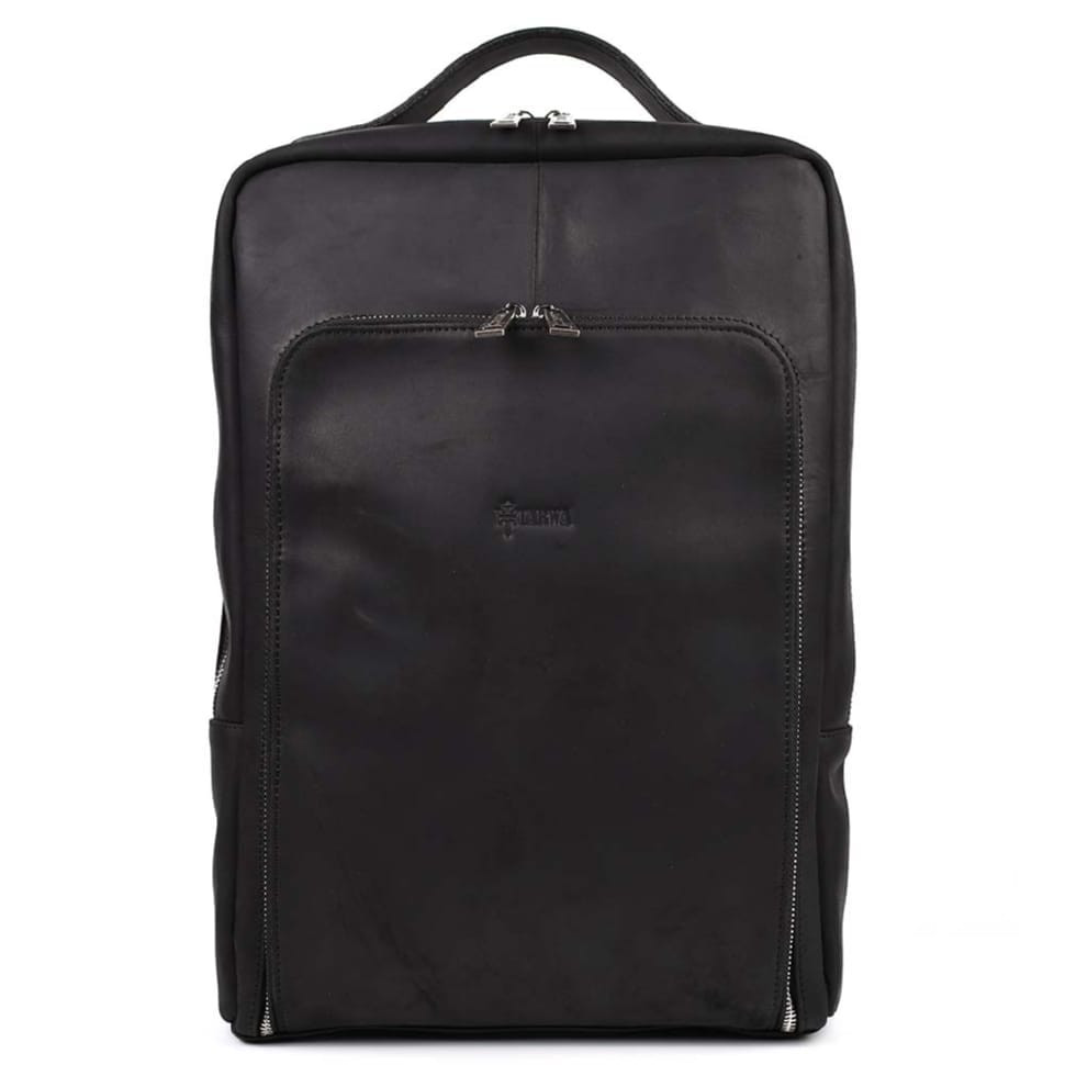 Шкіряний рюкзак для ноутбука 15" дюймов RA-1240-4lx в чорному crazy horse — 4