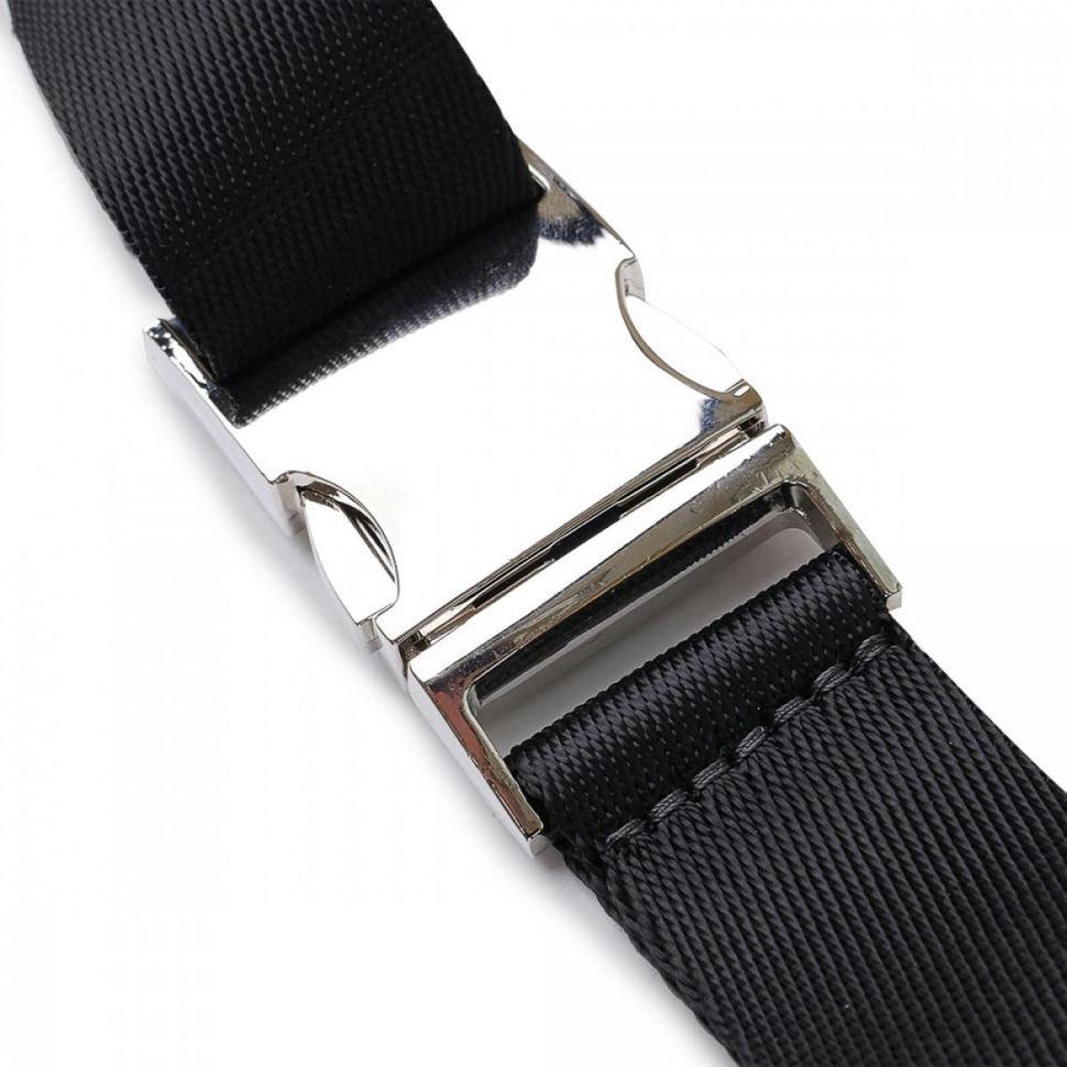 Шкіряна сумка на пояс бананка Grande Pelle 741670 синя — 4