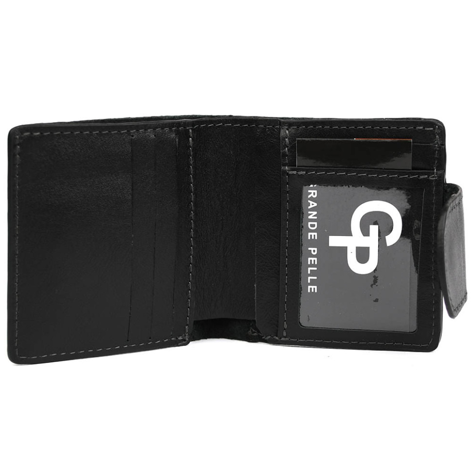 Портмоне с монетницей Grande Pelle 500610 чорне — 3