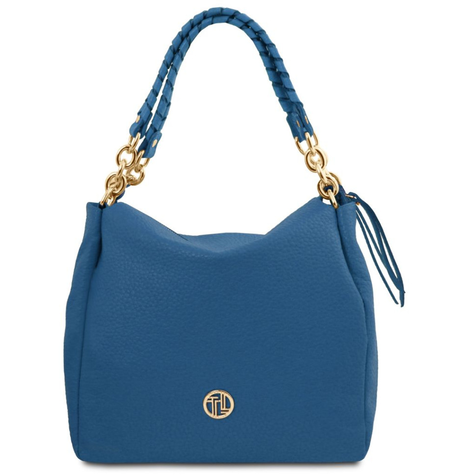 Мягкаий шкіряний шоппер Amy Tuscany TL142385 (Denim)