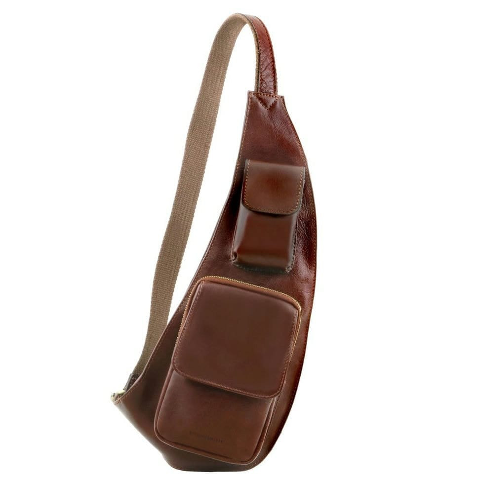 Шкіряний рюкзак для досуга через плече Tuscany Leather TL141352 (коричневий)