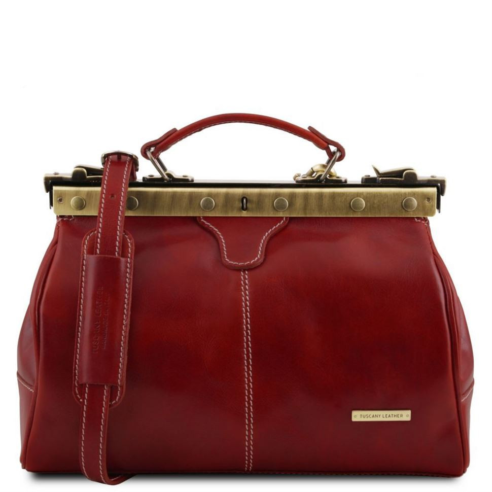 Шкіряна сумка саквояж Tuscany Leather Michelangelo TL10038 (червоний)
