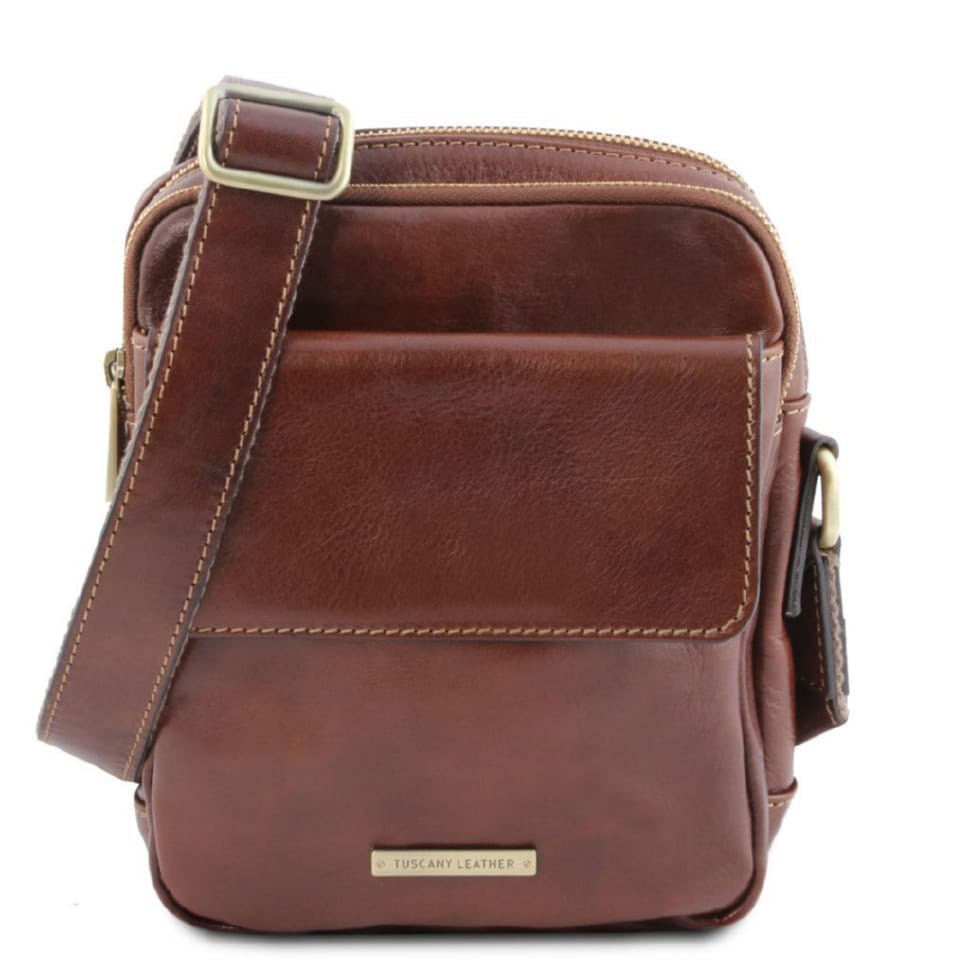 Сумка чоловіча шкіряна через плече LARRY TL141915 TUSCANY LEATHER (коричневий) — 2