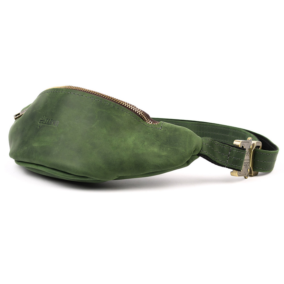 Зеленая сумка бананка из лошадиной кожи TARWA RE-3034-3md — 4